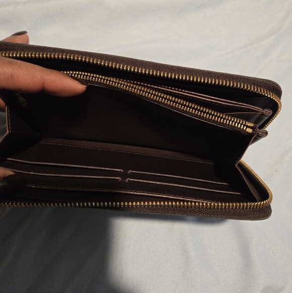 Louis Vuitton Burgundy Embossed Monogram Vernis patent Wallet With COA